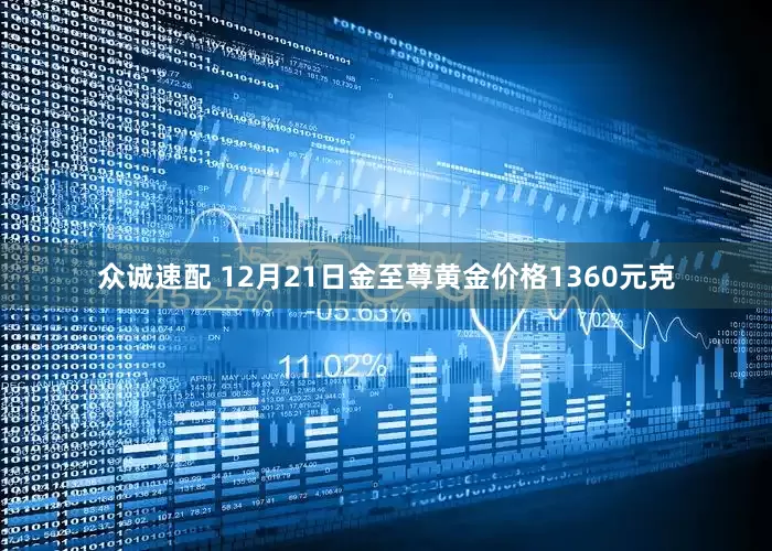 众诚速配 12月21日金至尊黄金价格1360元克